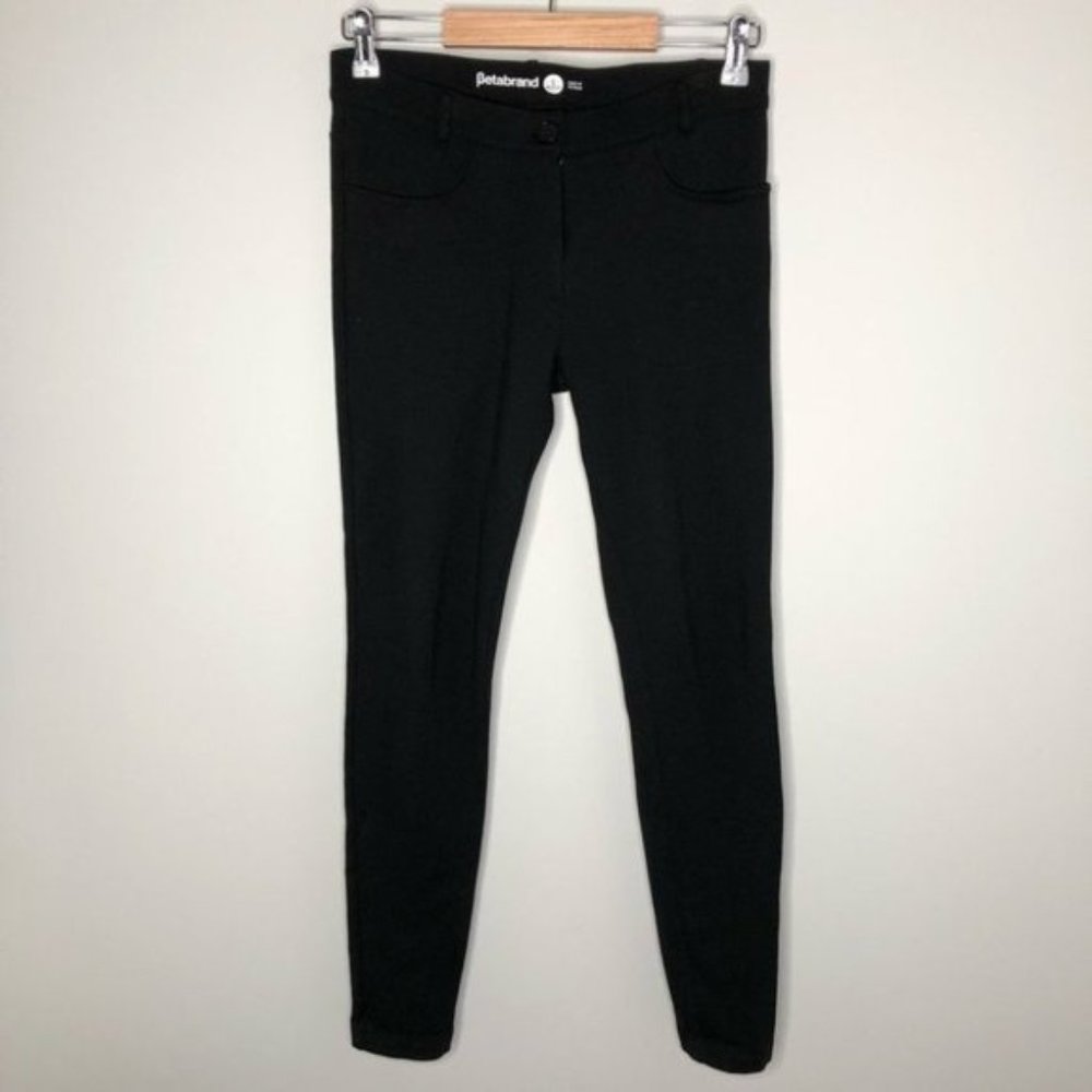 Betabrand Black Skinny Dress  Yoga Pants 4 Pocket Style Size Small Petite